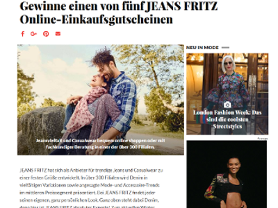 Gewinnspiel: 5x1 Jeans Fritz Gutschein gewinnen