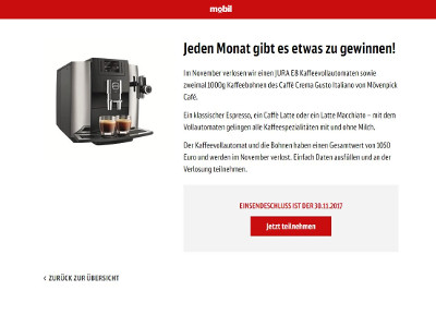 Gewinnspiel: Jura E8 Kaffeevollautomat gewinnen