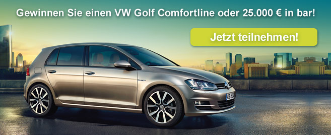 Gewinnspiel: VW Golf Comfortline
