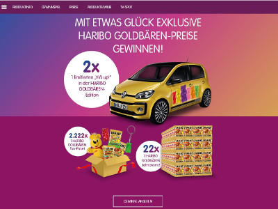 Gewinnspiel: 1 von 2 VW up! Oder HARIBO-Fanpakete