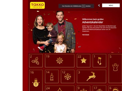 Gewinnspiel: Takko Adventskalender