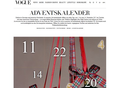 Gewinnspiel: Vogue Adventskalender