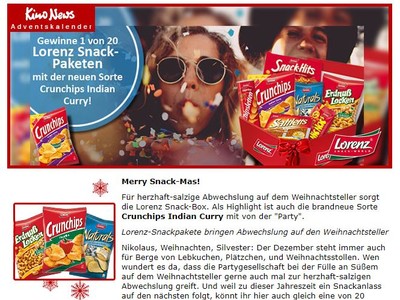 Gewinnspiel: 20x1 Lorenz Snack-Paket gewinnen