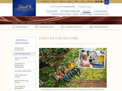 Gewinnspiel: Lindt Europa-Park Gewinnspiel