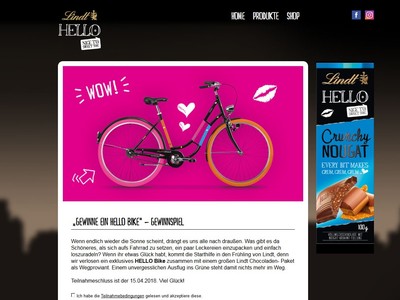 Gewinnspiel: Lindt Fahrrad-Gewinnspiel