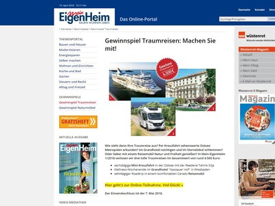 Gewinnspiel: MeinEigenheim verlost großartige Erlebnis-Reisen