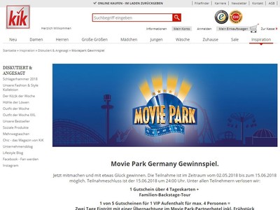 Gewinnspiel: Movie Park Gewinnspiel