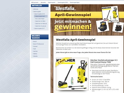 Gewinnspiel: Tolle Preise bei Westfalia gewinnen