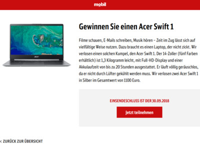 Gewinnspiel: Laptop gewinnen