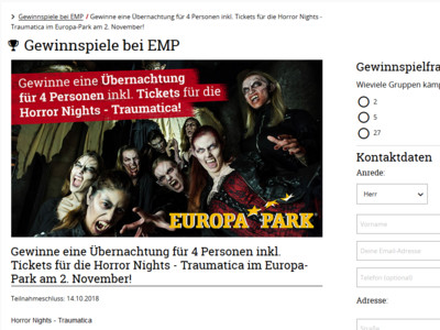 Gewinnspiel: Europa Park Gewinnspiel