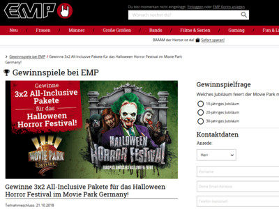 Gewinnspiel: EMP Halloween Gewinnspiel