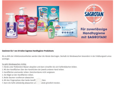 Gewinnspiel: Sagrotan Gewinnspiel