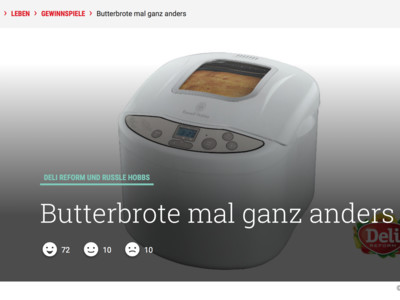 Gewinnspiel: Brotbackautomat Gewinnspiel