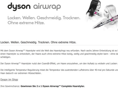 Gewinnspiel: Dyson Airwrap gewinnen