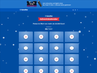 GameStar: GameStar Adventskalender  Gewinnspiele.de