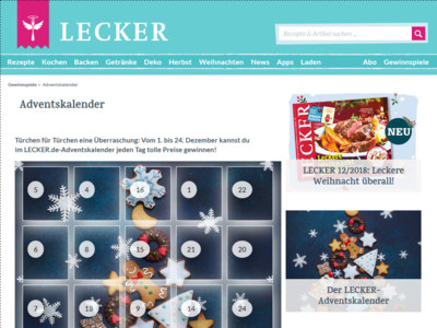 Gewinnspiel: LECKER.de Adventskalender