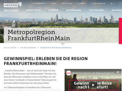 Gewinnspiel: Frankfurt Reise gewinnen