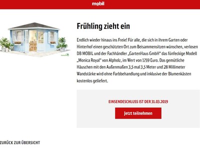 Gewinnspiel: Gartenhaus Gewinnspiel