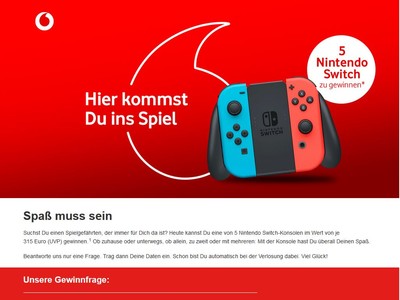 Gewinnspiel: Nintendo Switch Gewinnspiel