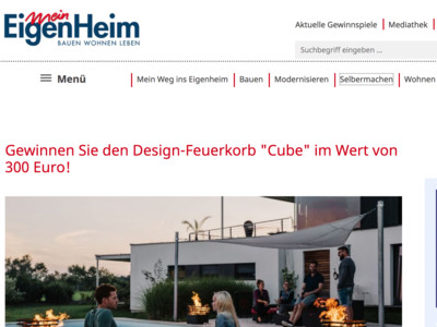 Gewinnspiel: Mein Eigenheim Gewinnspiel: Design-Feuerkorb zu gewinnen