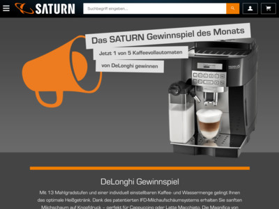 Gewinnspiel: Saturn Gewinnspiel: DeLonghi Kaffeevollautomat zu gewinnen