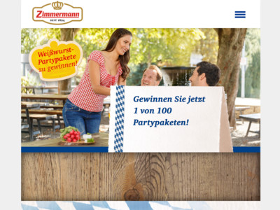 Gewinnspiel: Fleischwerke Zimmermann: Weißwurst-Partypakete zu gewinnen