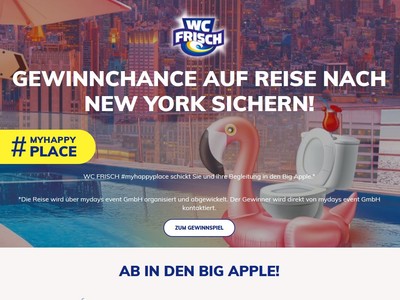 Gewinnspiel: WC Frisch Gewinnspiel: Reise nach New York und Produktpakete werden verlost
