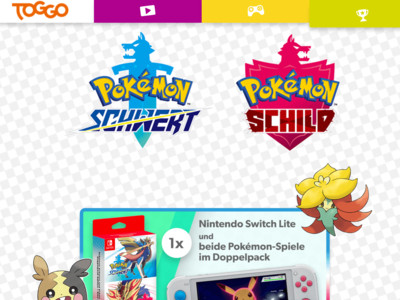 Gewinnspiel: Toggo Gewinnspiel: Nintendo Switch Lite inkl. Pokemon Games zu gewinnen