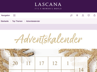 Gewinnspiel: Lascana Adventskalender: 24 weihnachtliche Gewinne werden verlost