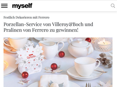 Gewinnspiel: myself Gewinnspiel: Porzellan-Service von Villeroy & Bolch zu gewinnen