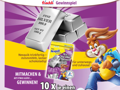 Gewinnspiel: Nesquik Gewinnspiel: 1 kg Silberbarren zu gewinnen