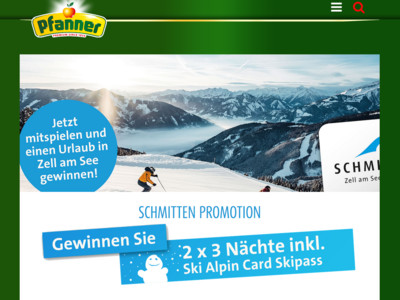 Gewinnspiel: Pfanner Gewinnspiel: Skiurlaub zu gewinnen
