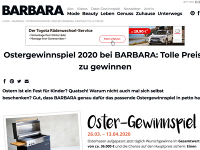 Gewinnspiel: Barbara Gewinnspiel: Gasgrill und mehr zu gewinnen!
