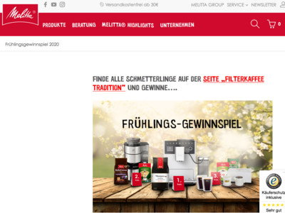 Gewinnspiel: Melitta Oster Gewinnspiel: Kaffeevollautomat wird verlost