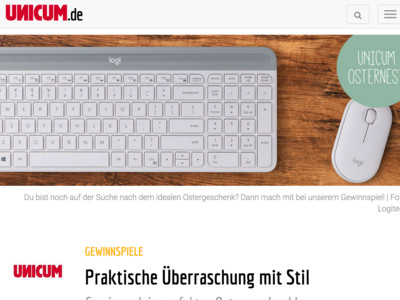 Gewinnspiel: Unicum Gewinnspiel: kabellose Maus-Tastatur wird verlost