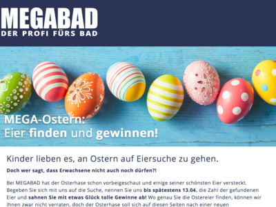 Gewinnspiel: Megabad Gewinnspiel: Gutscheine werden verlost