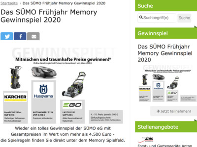 Gewinnspiel: Sümo Gewinnspiel: Gartengeräte werden verlost