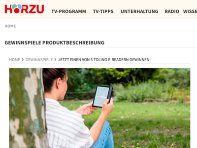 Gewinnspiel: Hörzu Gewinnspiel: tolino vision eReader zu gewinnen