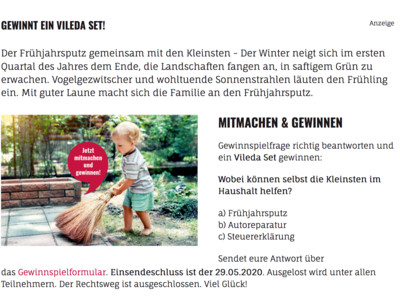 Gewinnspiel: Kribbelbunt Gewinnspiel: Vileda Set zu gewinnen