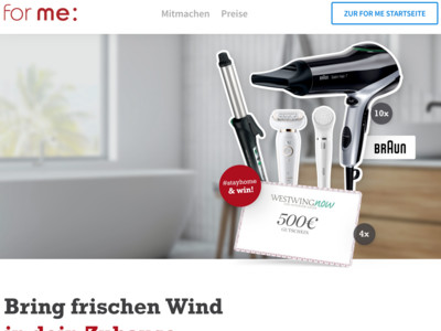 Gewinnspiel: for me Gewinnspiel: Beauty Sets und Gutscheine zu gewinnen