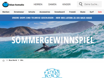 Gewinnspiel: Blue Tomato Gewinnspiel: Surfurlaub zu gewinnen