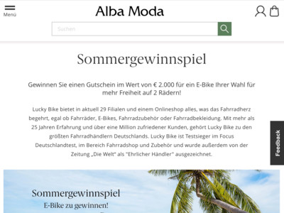 Gewinnspiel: Alba Moda Gewinnspiel: E-Bike Gutschein gewinnen