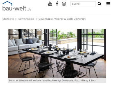 Gewinnspiel: bau-welt.de Gewinnspiel: Geschirr-Set gewinnen