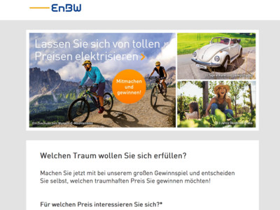 Gewinnspiel: EnBW Gewinnspiel: Gratisstrom gewinnen