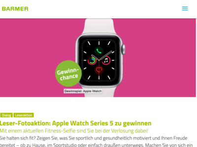 Gewinnspiel: Barmer Magazin Gewinnspiel: Apple Watch gewinnen