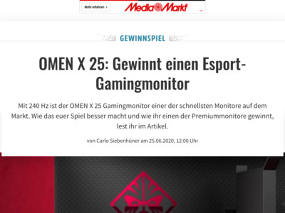 Gewinnspiel: Gamez Gewinnspiel: Gaming Monitor gewinnen