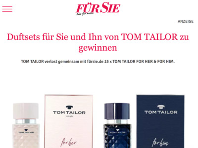 Gewinnspiel: Für Sie Gewinnspiel: Tom Tailor Duft gewinnen