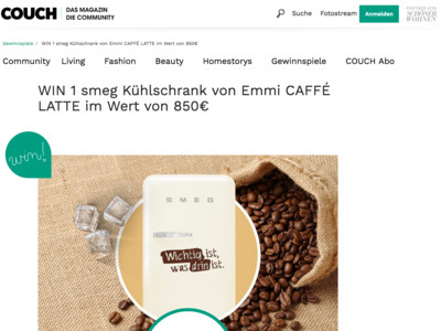 Gewinnspiel: Couch Gewinnspiel: Smeg Kühlschrank gewinnen