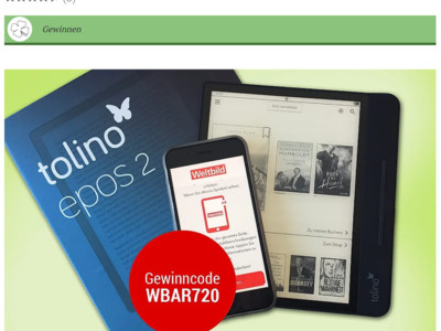 Gewinnspiel: Weltbild Gewinnspiel: tolino eBook Reader gewinnen