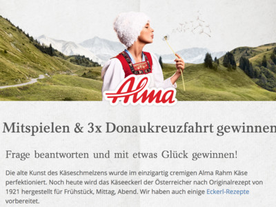 Gewinnspiel: Alma Gewinnspiel: Donaukreuzfahrt gewinnen